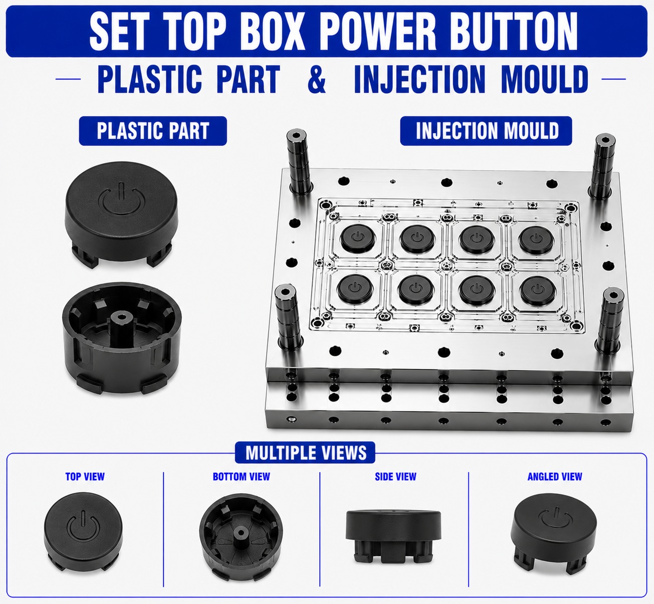 Set Top Box Plastic Power Button Mould and Moulding Service